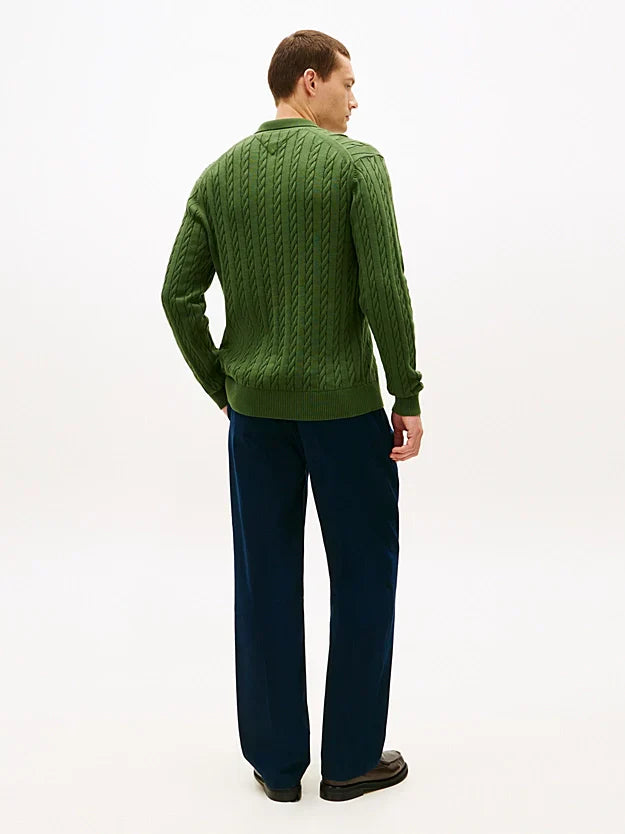 Cable Knit Polo Jumper
